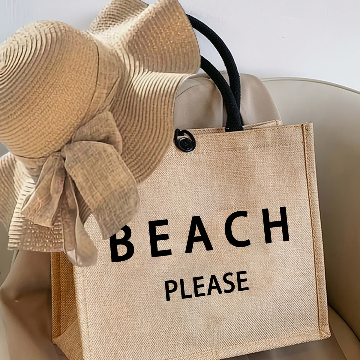 Elegant beach bag ( 3 Pcs) + Hat + Small bag