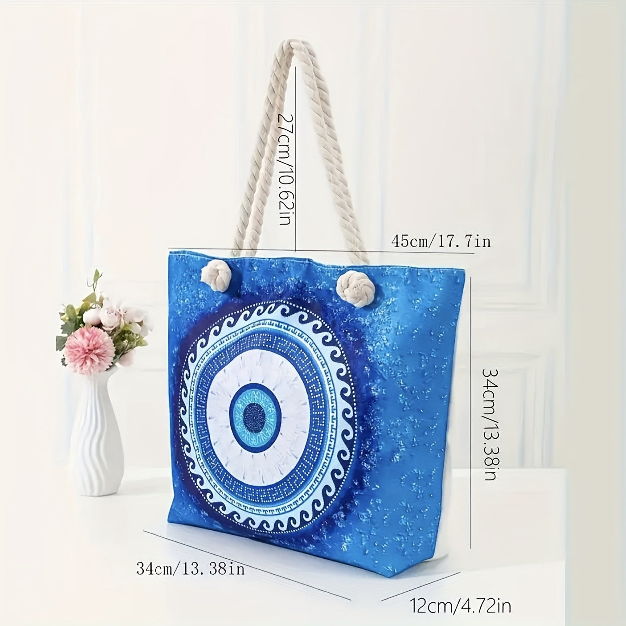2pcs Set Evil's Eye Beach Bag & small pouch