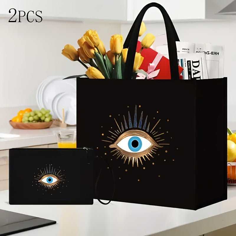 2pcs Evil Eye Beach Canvas Bag
