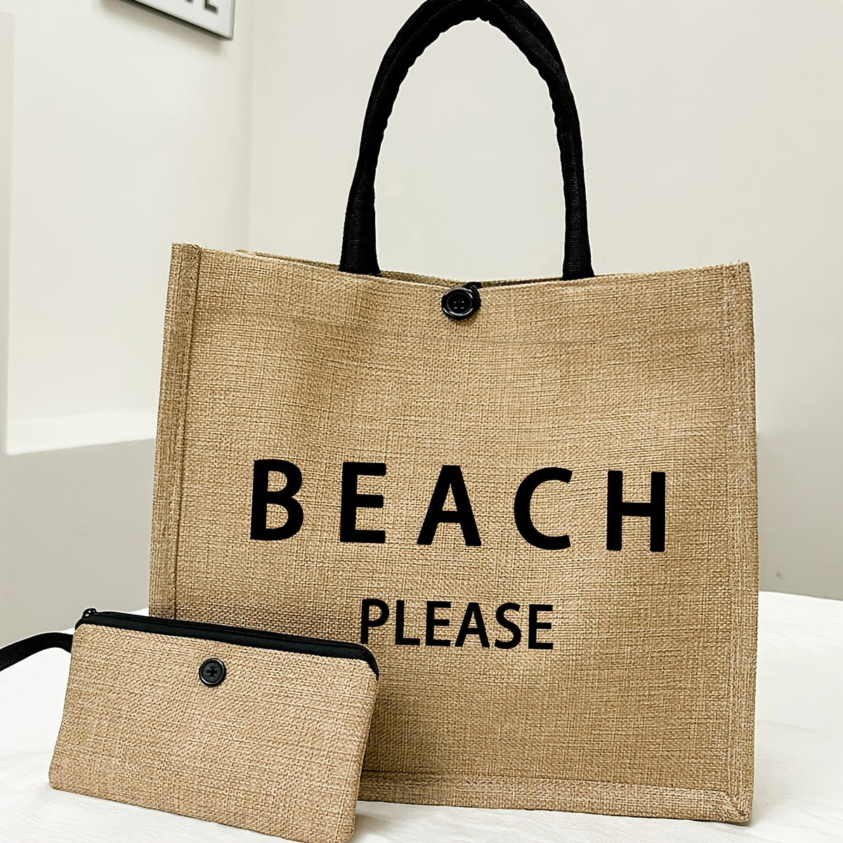 Elegant beach bag ( 3 Pcs) + Hat + Small bag