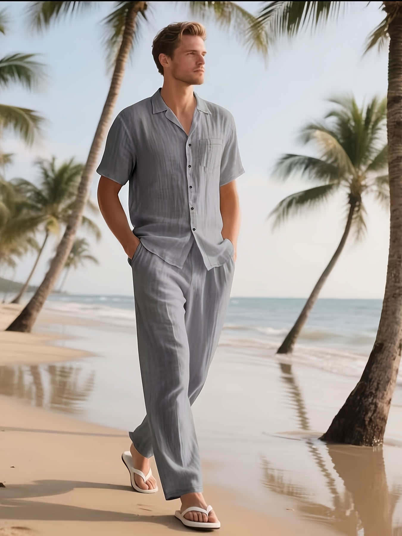 Loose Breathable Beach Set (Shirt & Trouser)