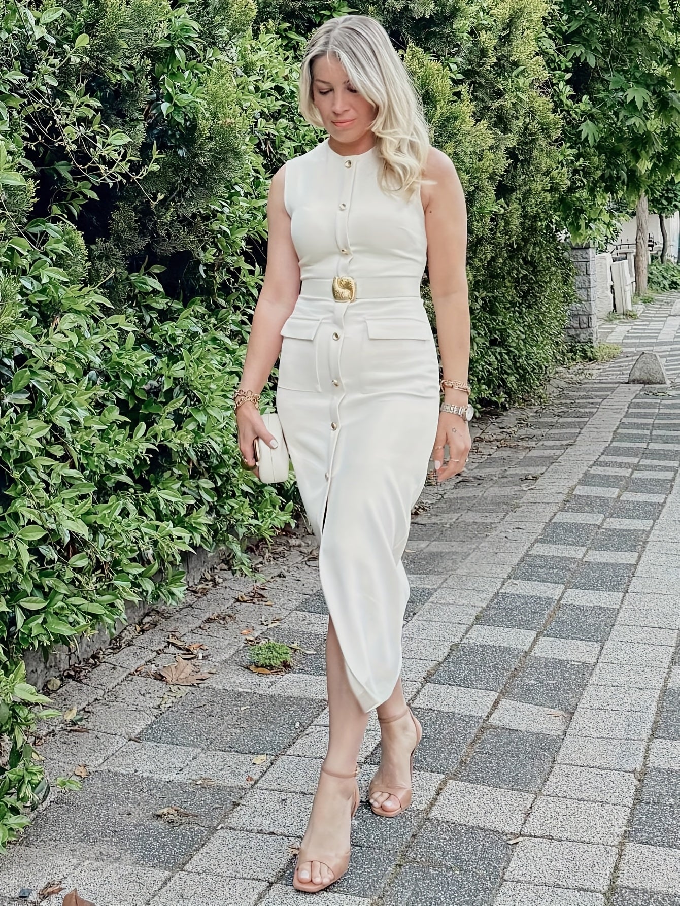 Elegant Waist Belt & Buttons