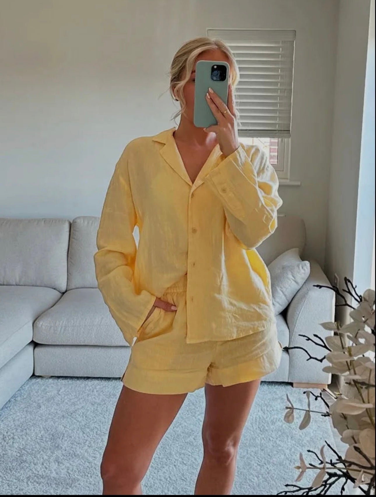 Yellow Summer shorts co ord set