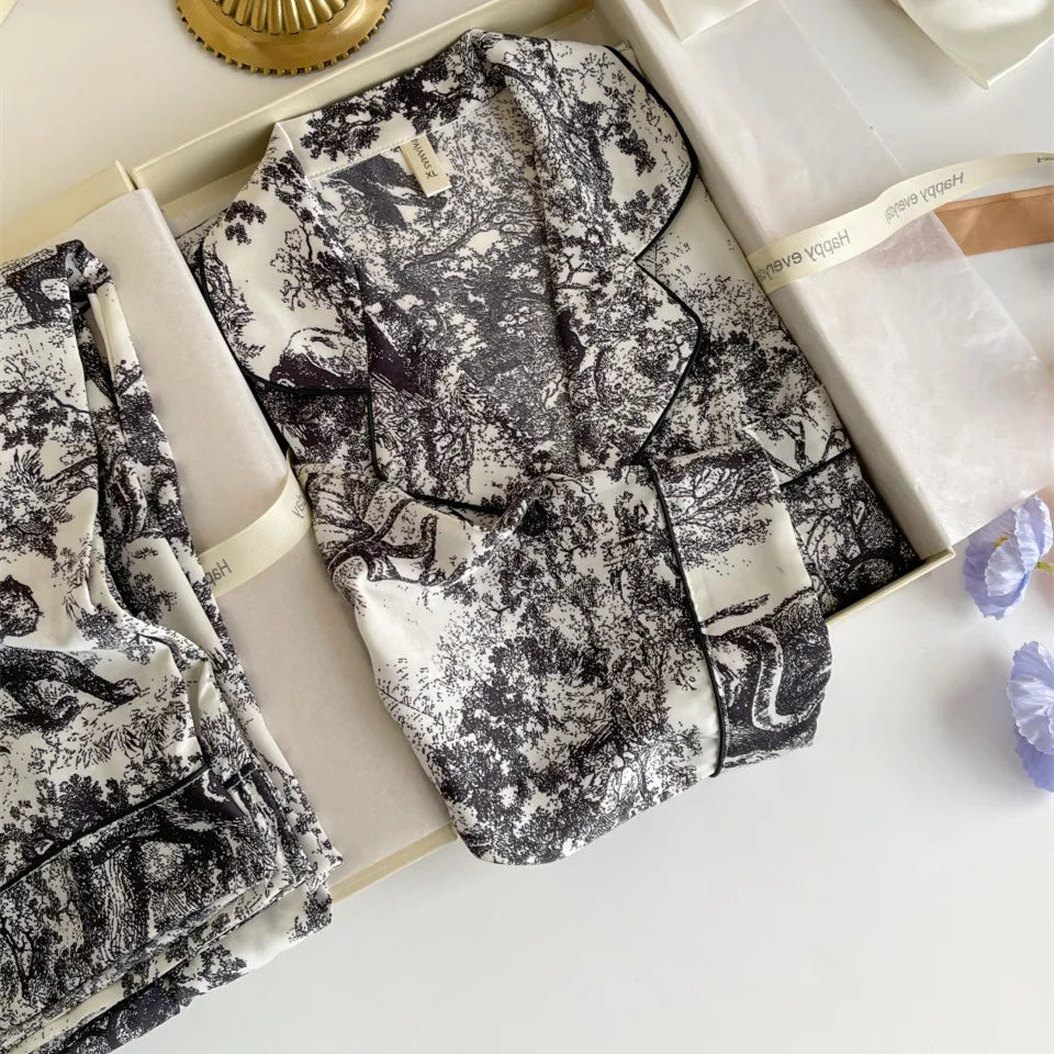 2025 Dior Print Silk Lounge set