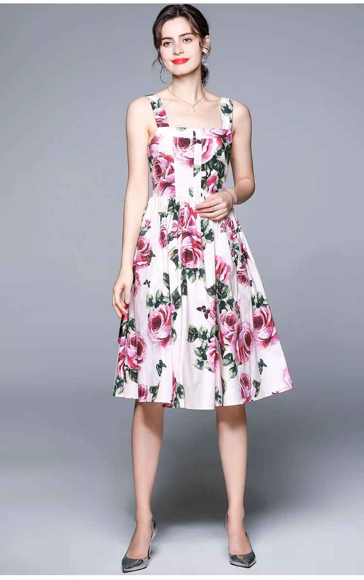 Pink Floral Midi