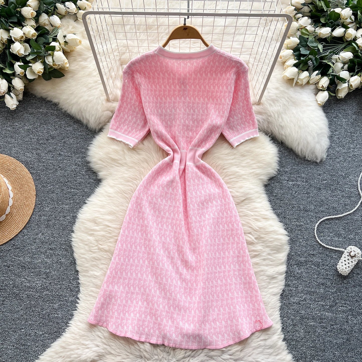 Summer Roman Tunic Slim Knit Midi