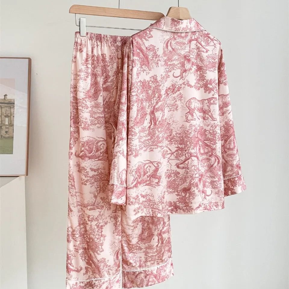 2025 Dior Print Silk Lounge set