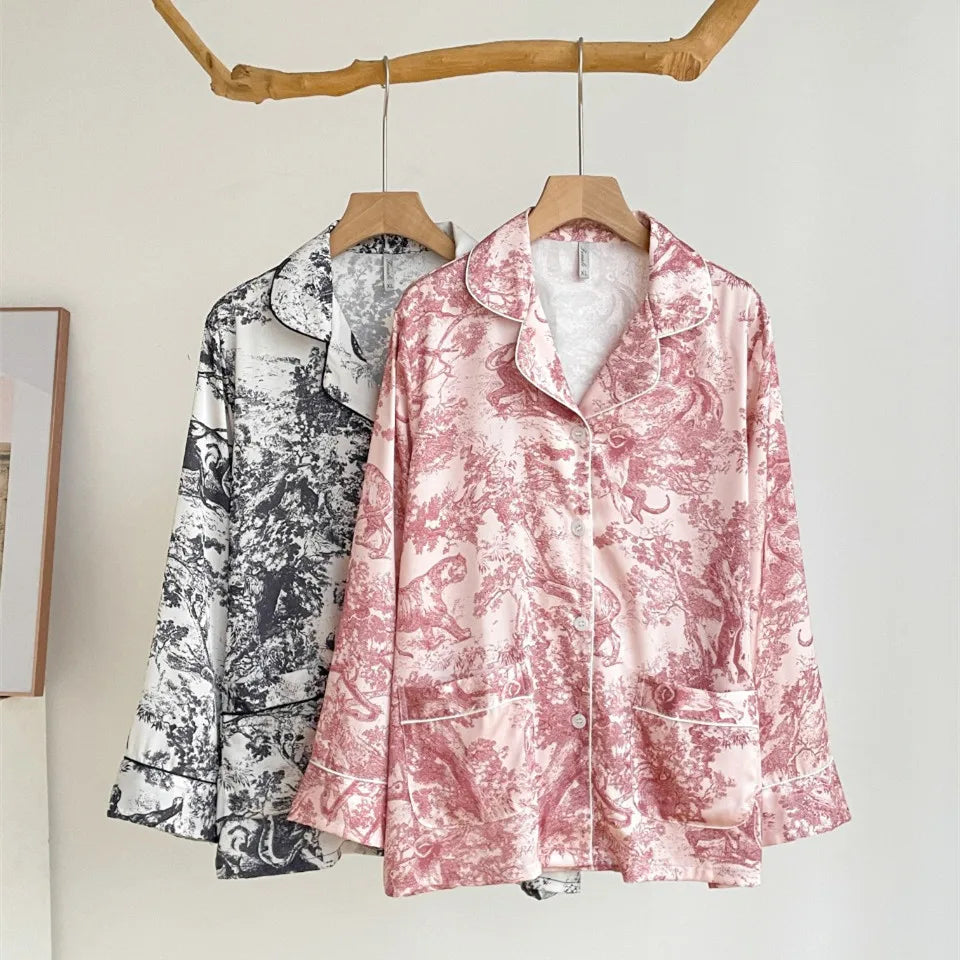 2025 Dior Print Silk Lounge set