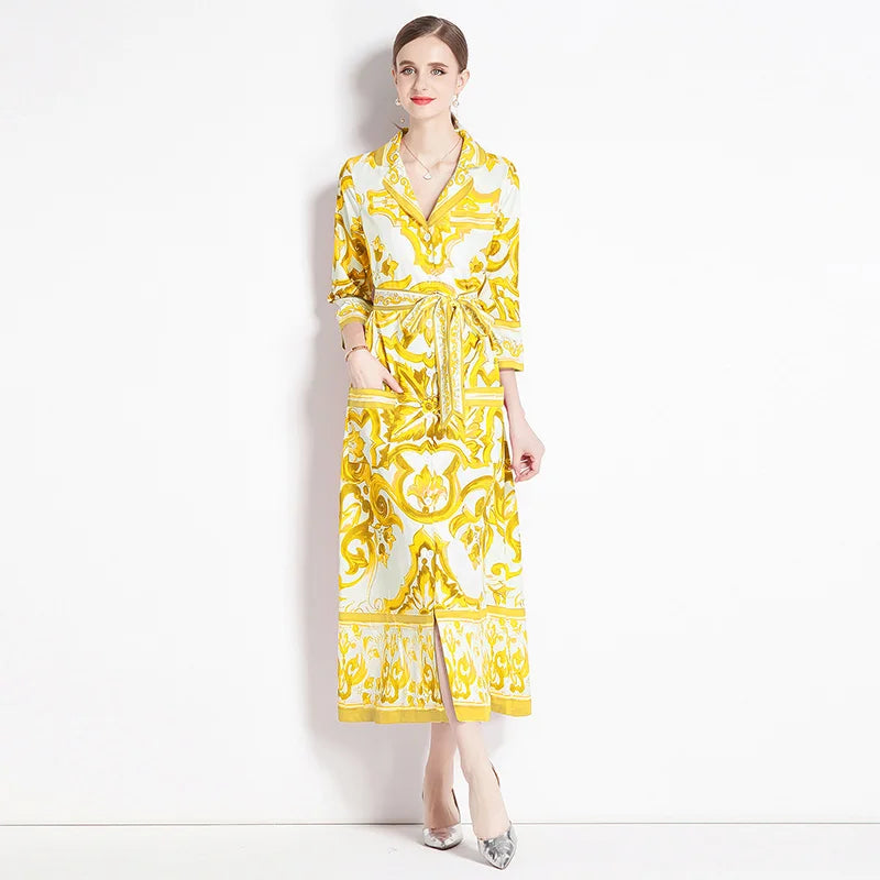Majolica print Notched Collar