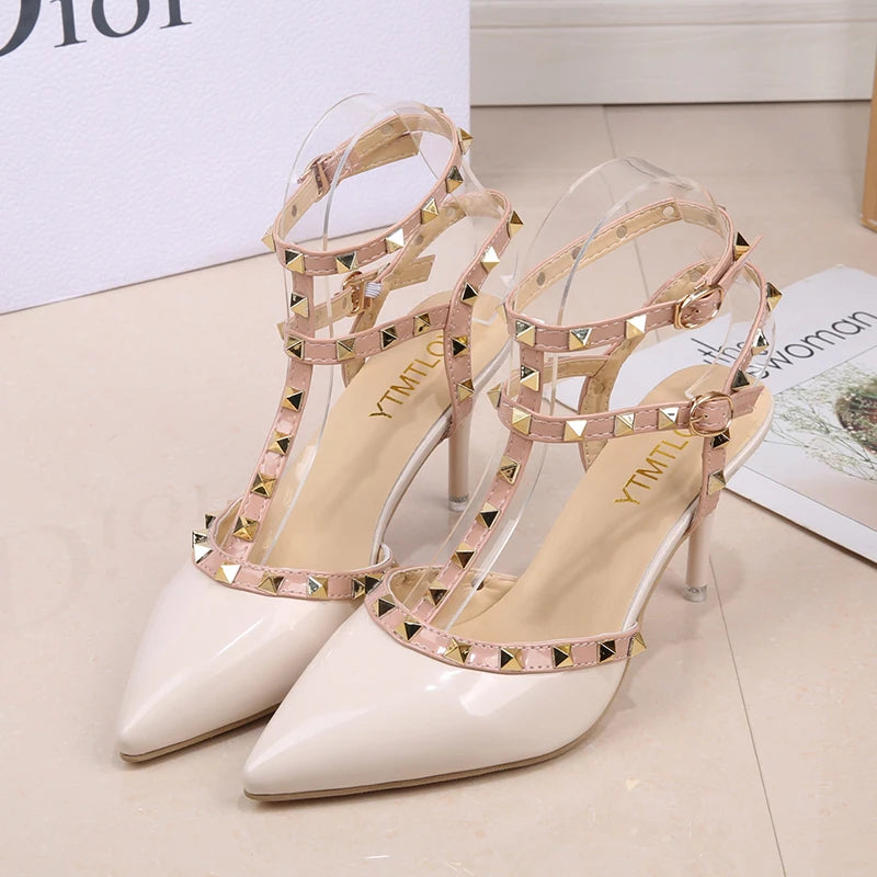 Rivet Decorated High Heels