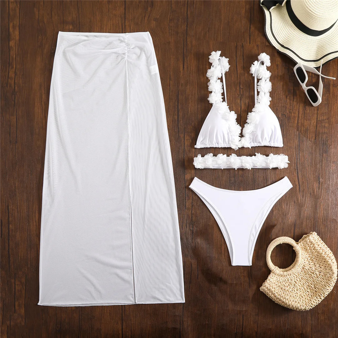 3D Flowers 3 pieces set