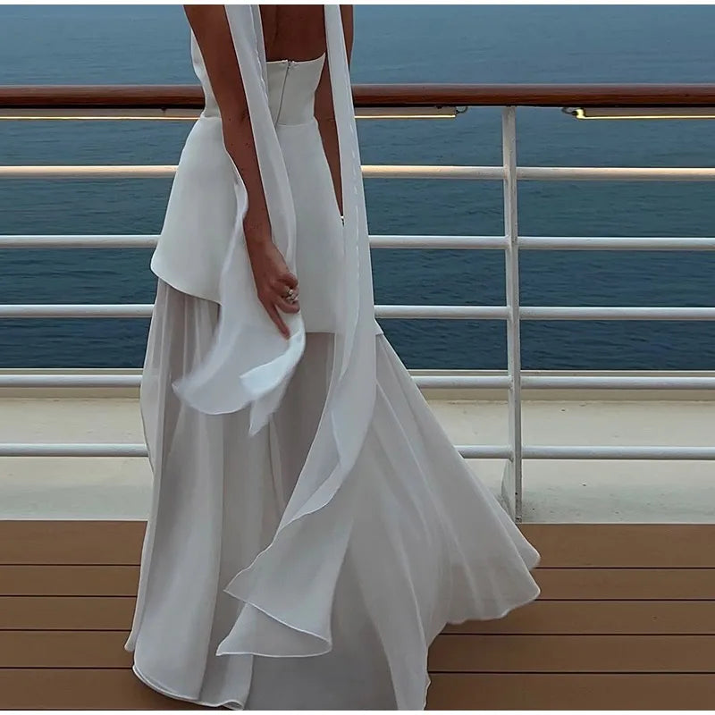 Trending dress With Scarf strapless