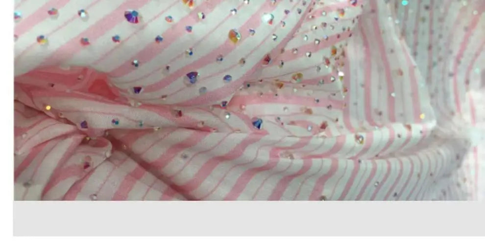 Lightweight Loose Stripes Rhinestone Shirt