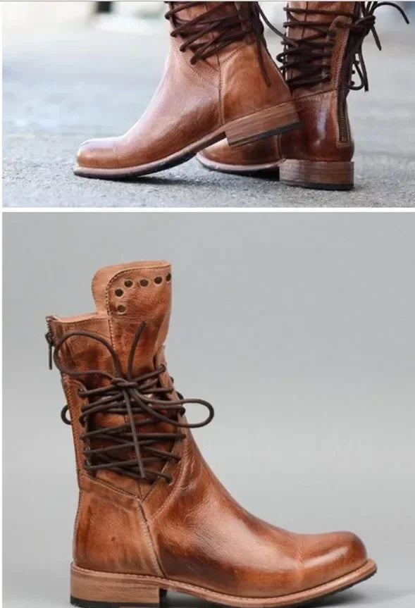 Stiefel Mid-Calf Fashion Nieten Ritter Stiefel British German