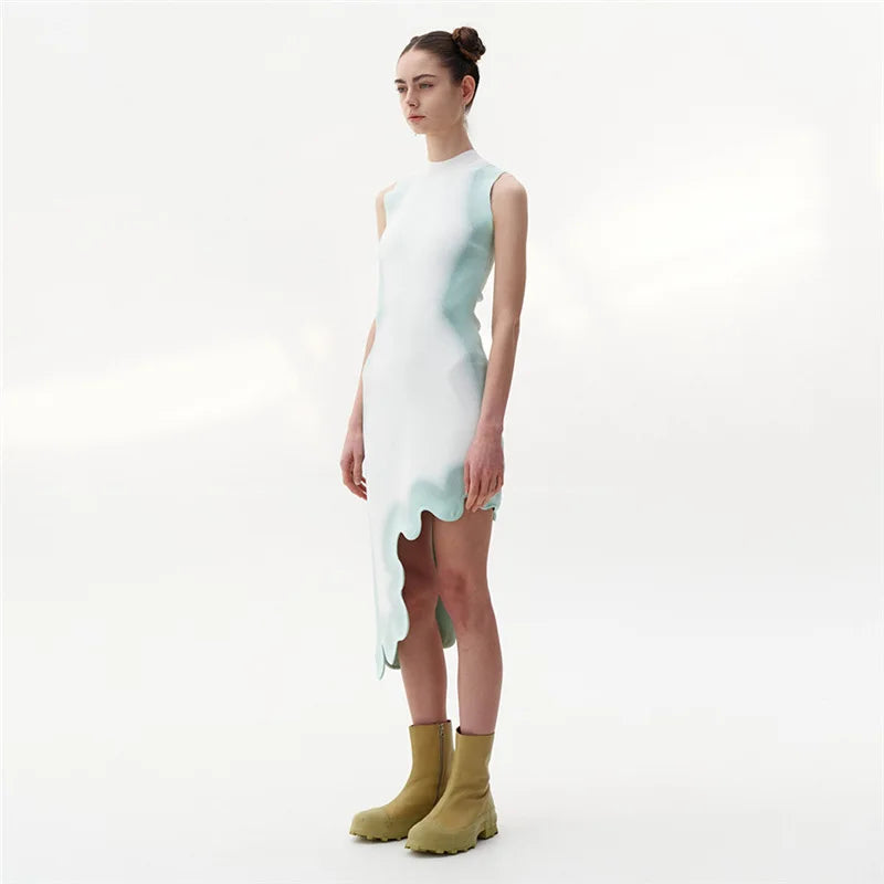 Asymmetrical F1 Race Day Mini Dress