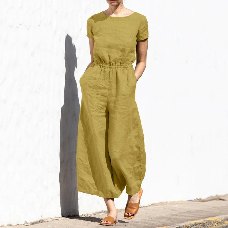 Summer Linen elegant Jumpsuit for strong women