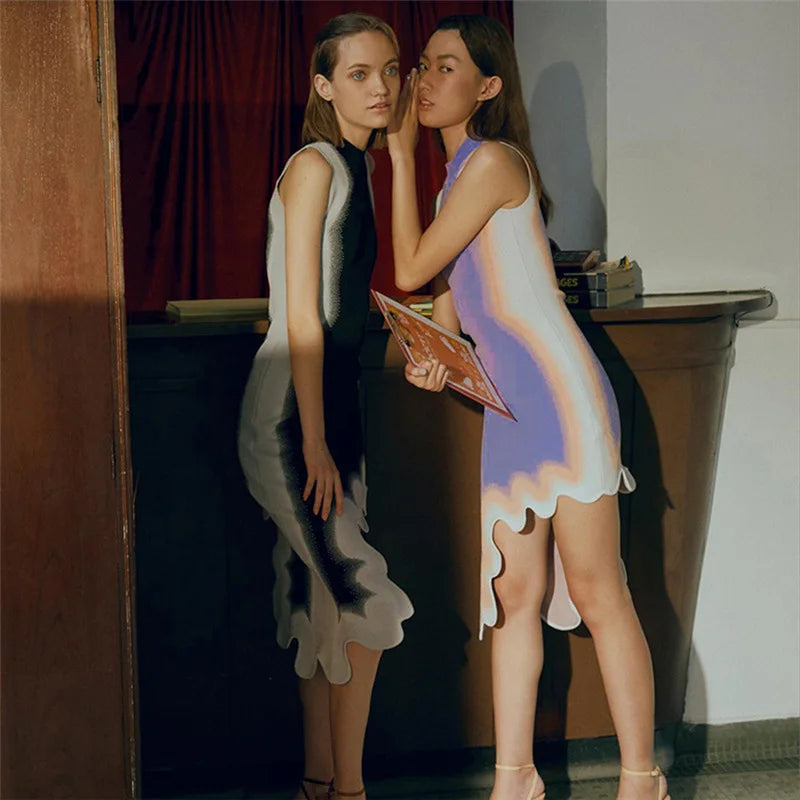 Asymmetrical F1 Race Day Mini Dress