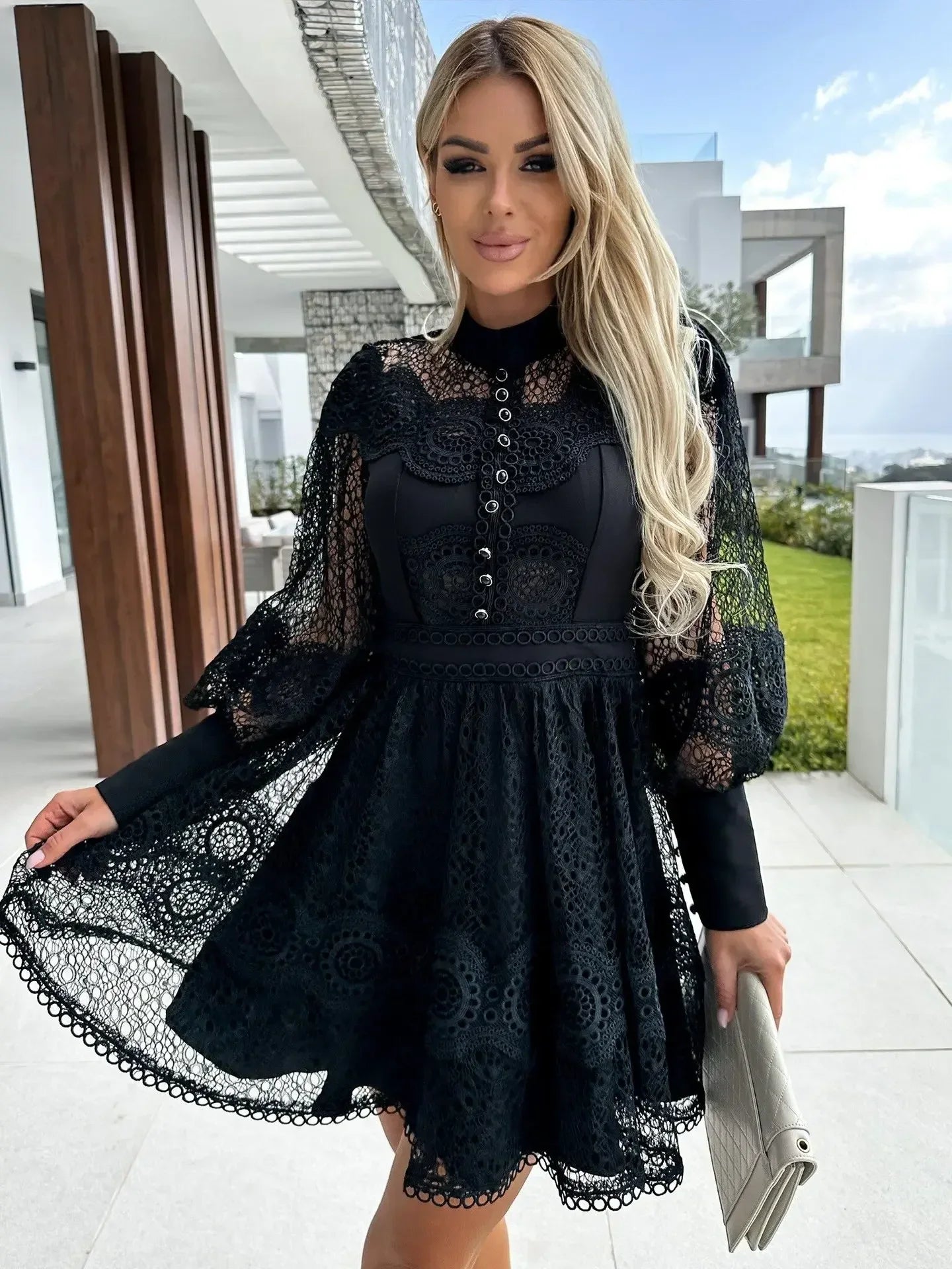 A-line Summer Sheer Embroidered