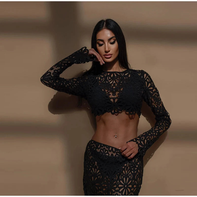 Lace skirt set
