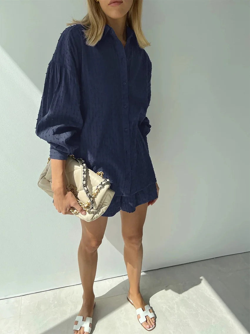 Elegant Jacquard Two-Piece shorts set