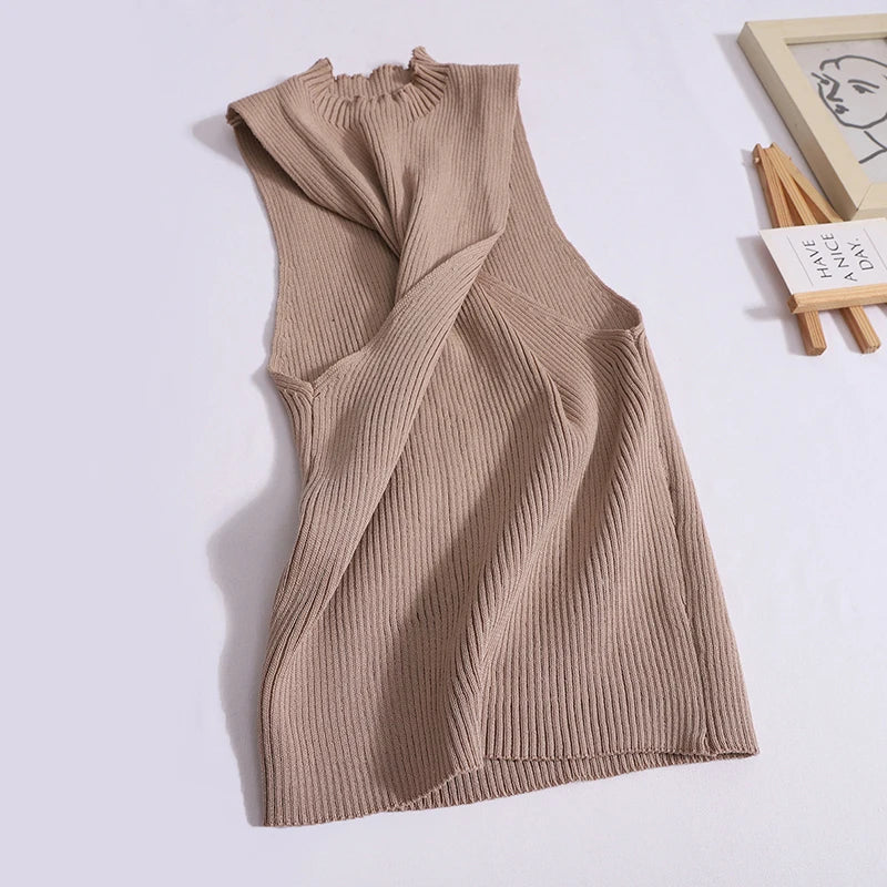 Twist Mockneck Knit Top