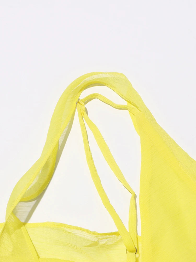 Ruffles One Shoulder Backless