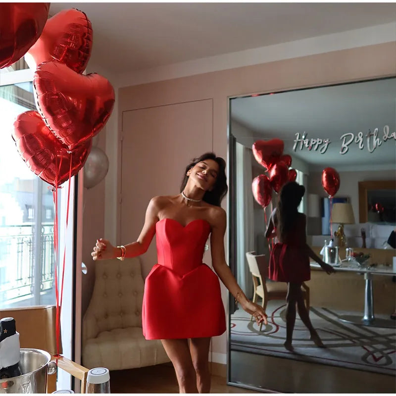 Red Bodycon Strapless