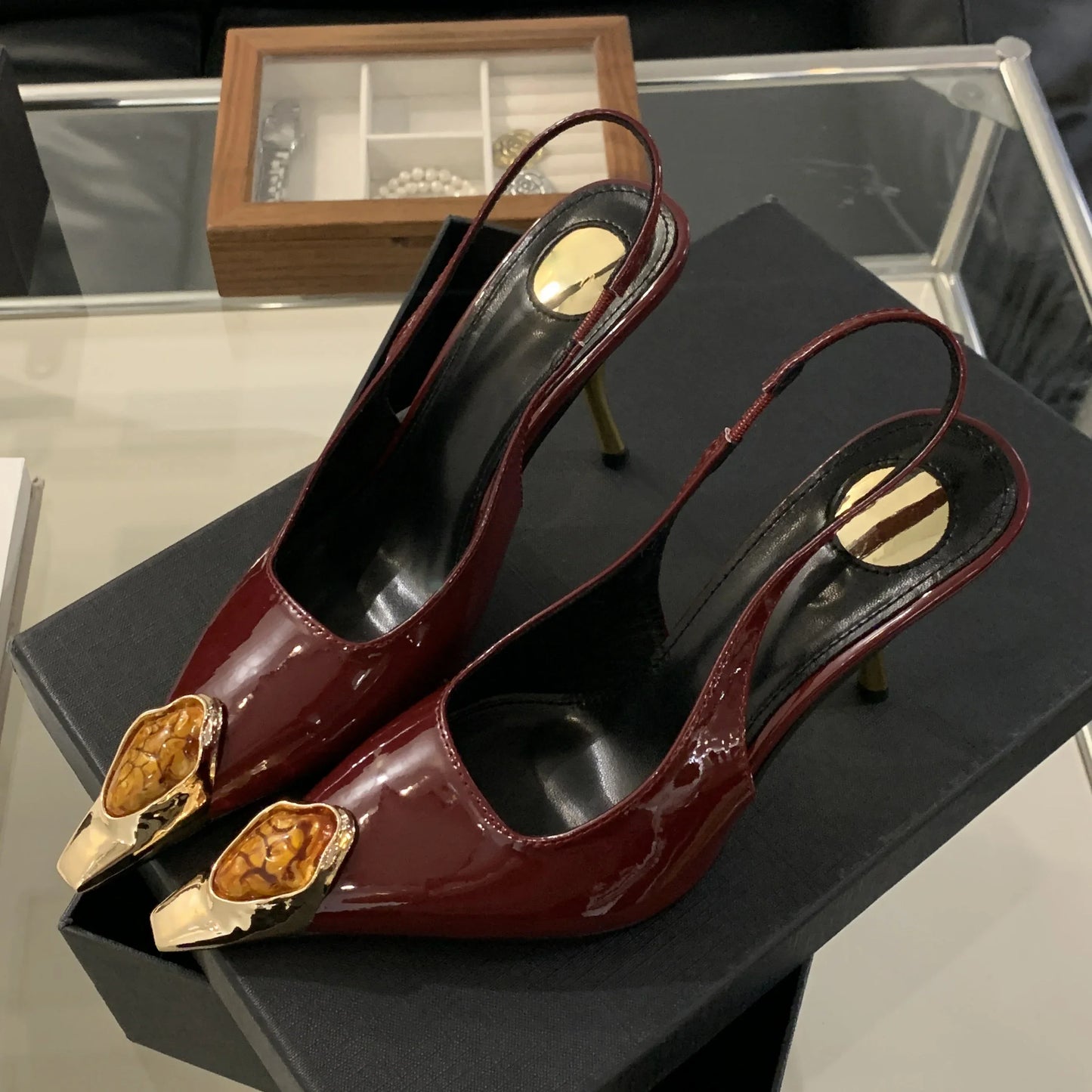 Ultra Luxurious Gemstone Pointed heels