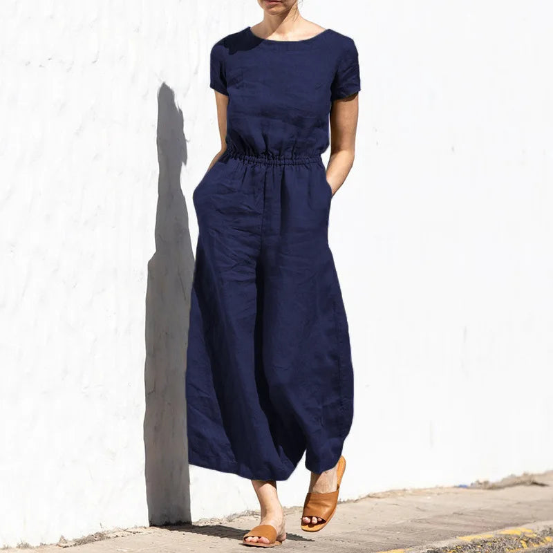 Summer Linen elegant Jumpsuit for strong women