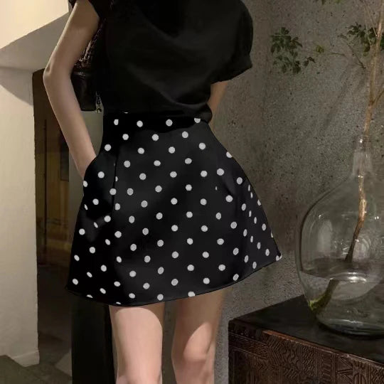 Victorian Polka Dot High Waist Puffy Skirt