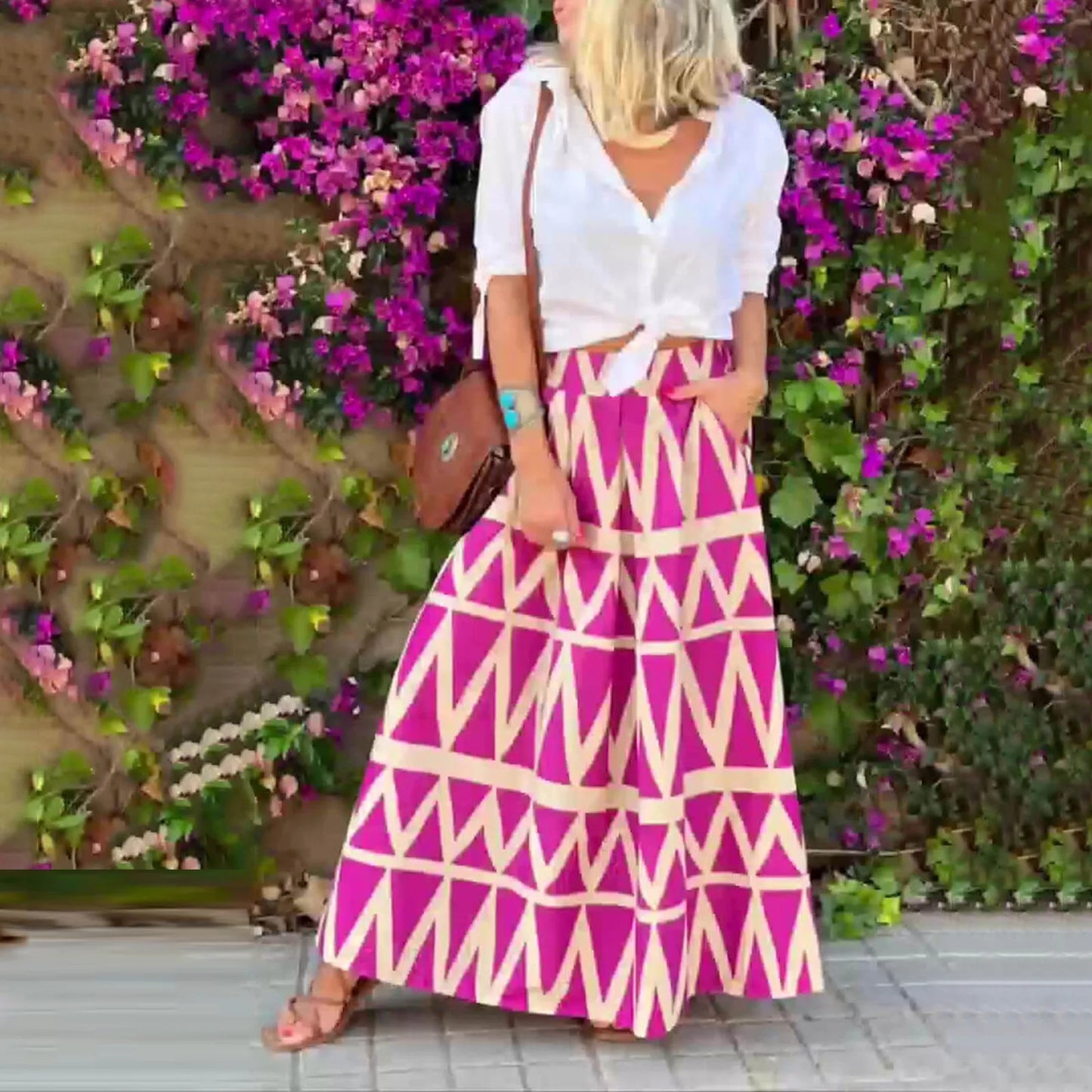 Brunch Day Geometric Wide leg