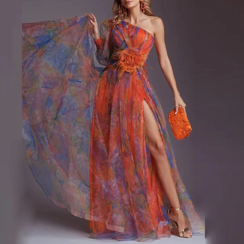 Resort Strand Abend Langes Kleid Gala Premium Promi