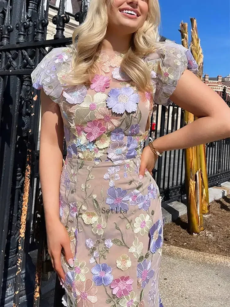 Flower Embroidered