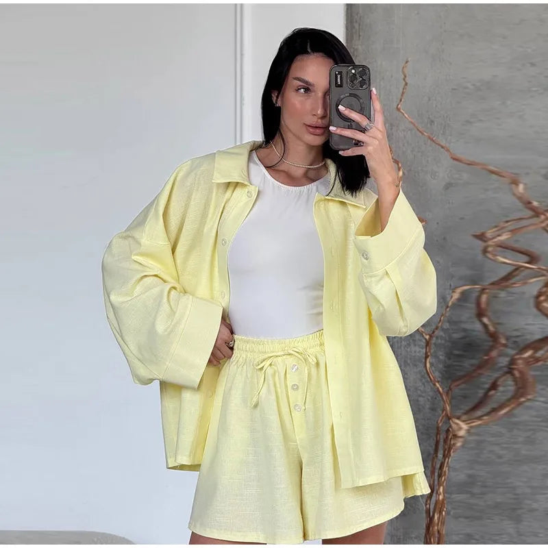 Yellows Shosrts Set