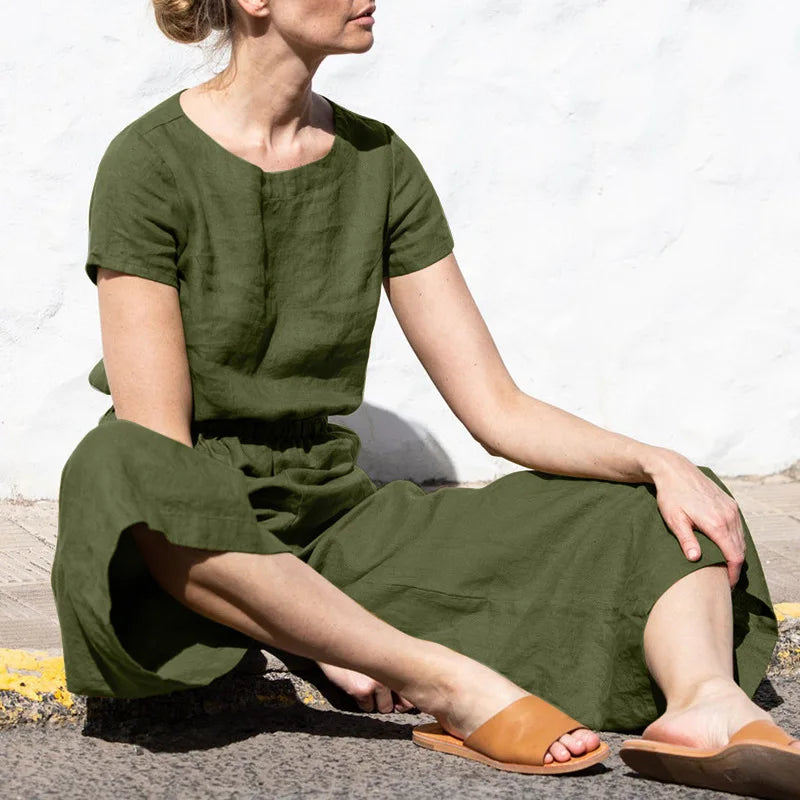 Summer Linen elegant Jumpsuit for strong women