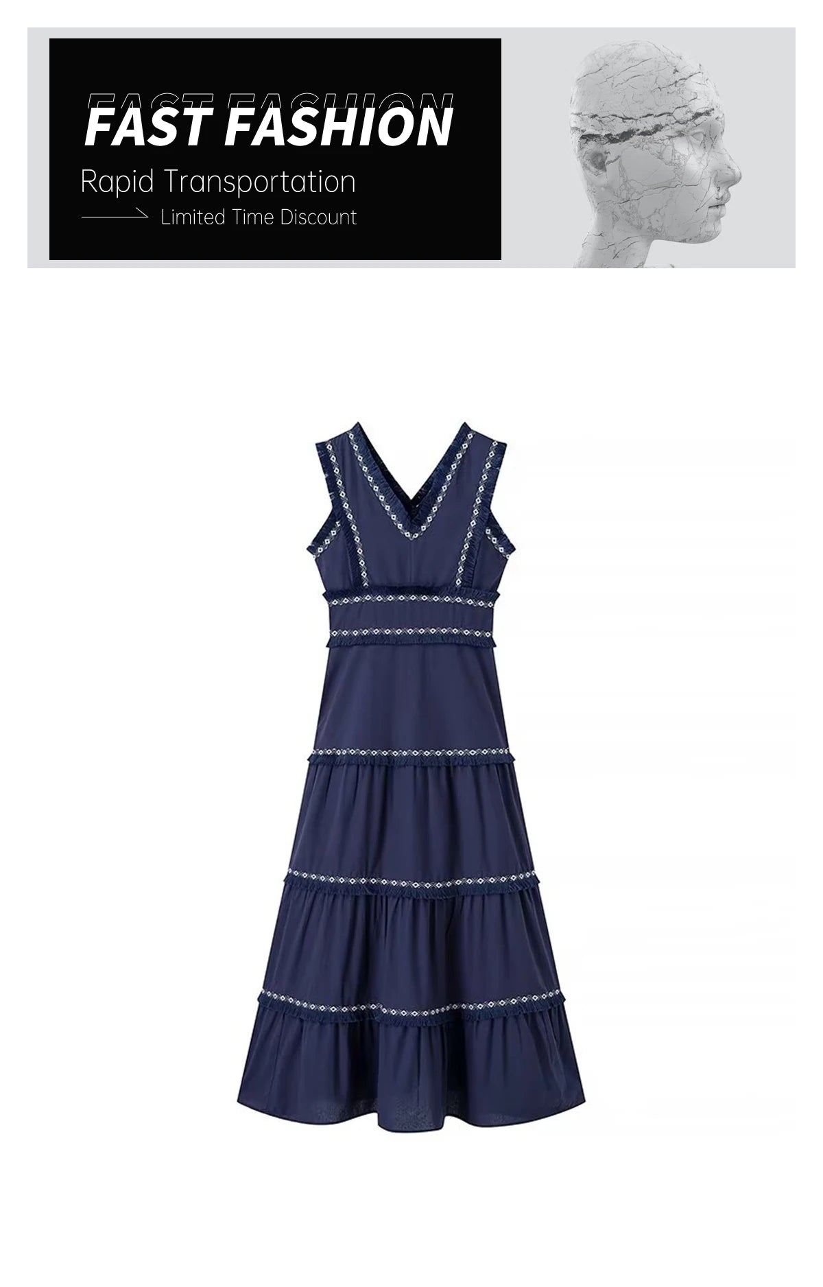 Navy blue Tassel Dress
