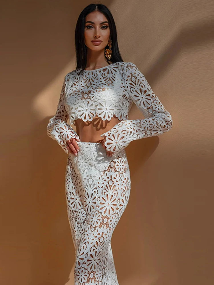 Lace skirt set