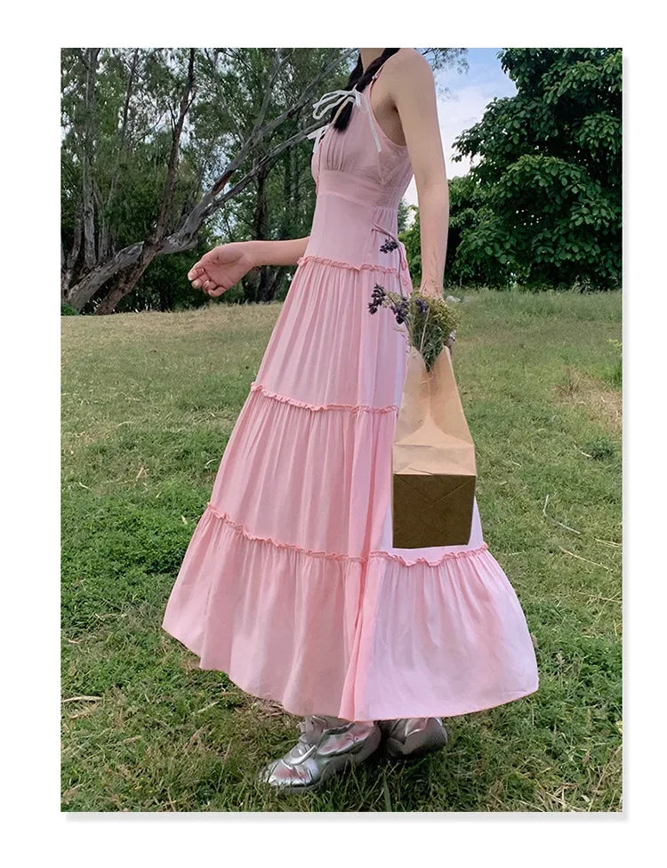 French Summer Waist Cinched A- Line Midi