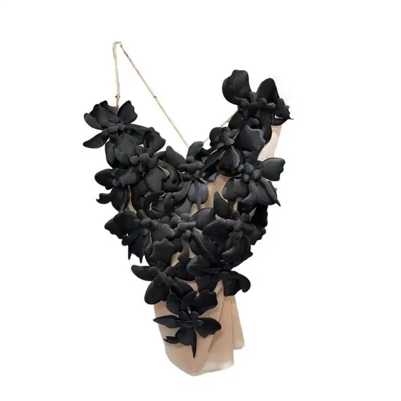3D Flower Design Backless Camisole