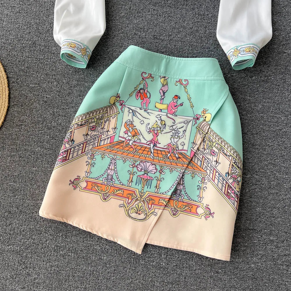 Vintage Bohemian Skirt Set