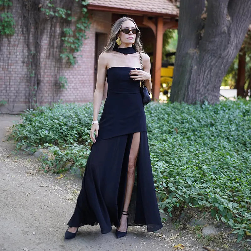 Trending dress With Scarf strapless
