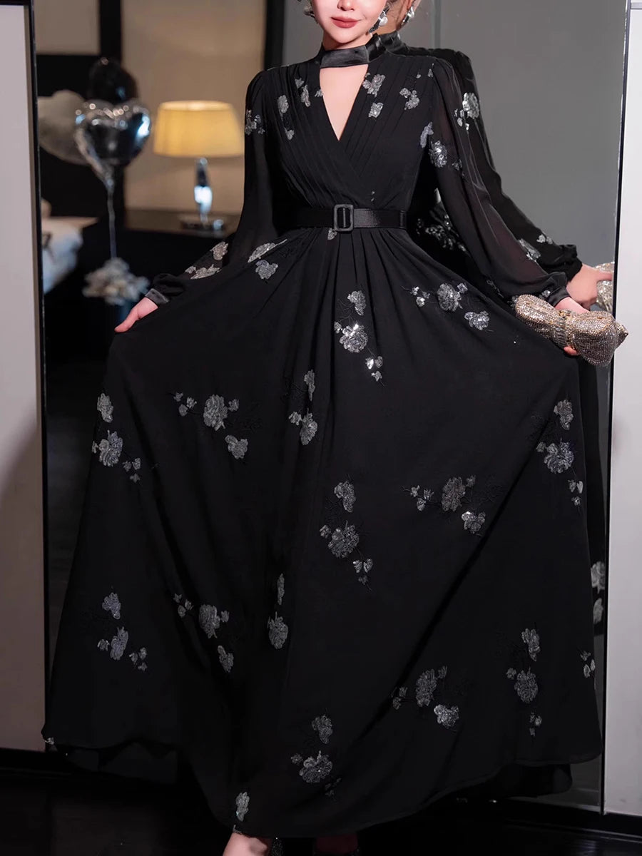 Solid Metal Miu Miu Floral Print Dress