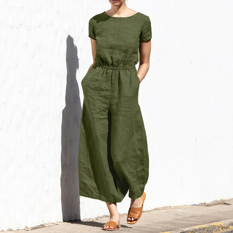 Summer Linen elegant Jumpsuit for strong women