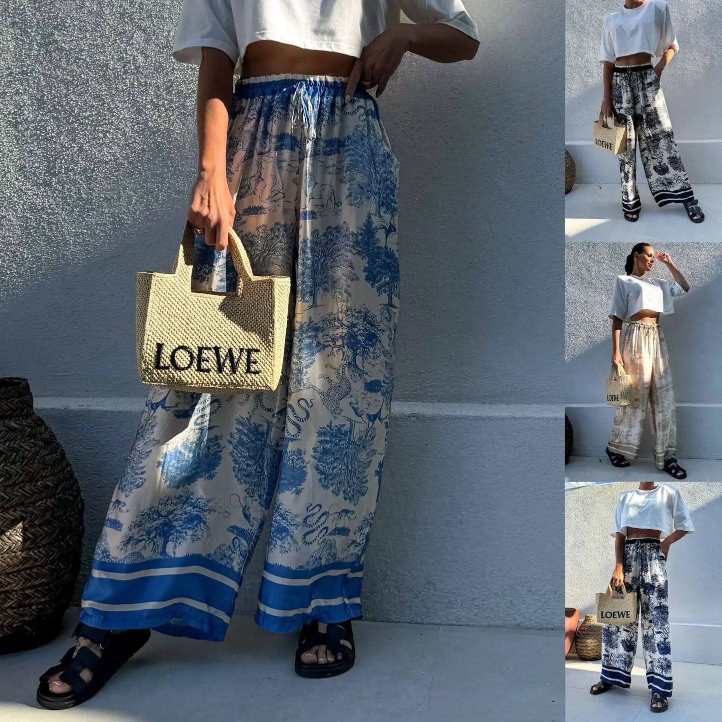 Bohemian Wide Leg Casual Pants