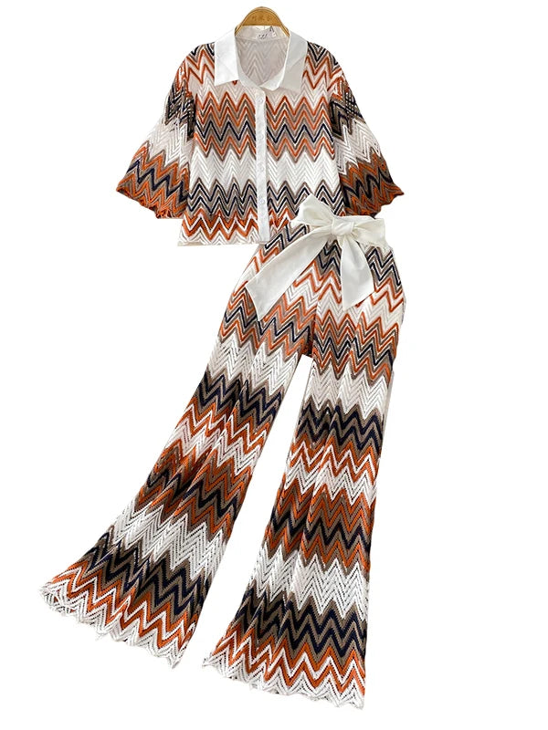 Knit pant set