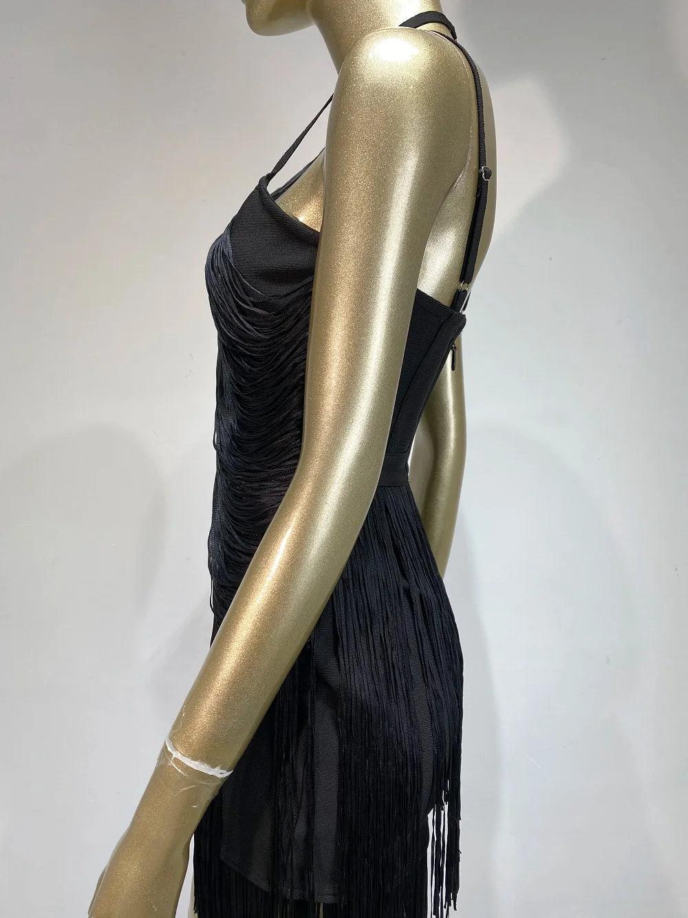 Celebrity Sexy Tassel Green Dress