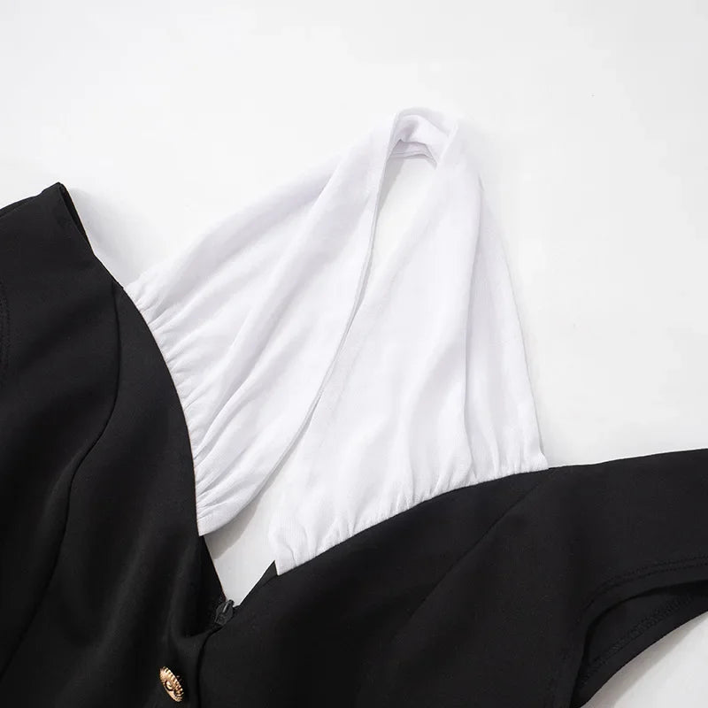 1 Black and White Halterneck Mini