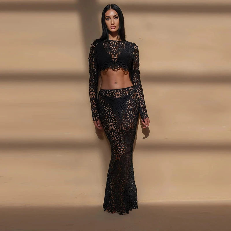 Lace skirt set