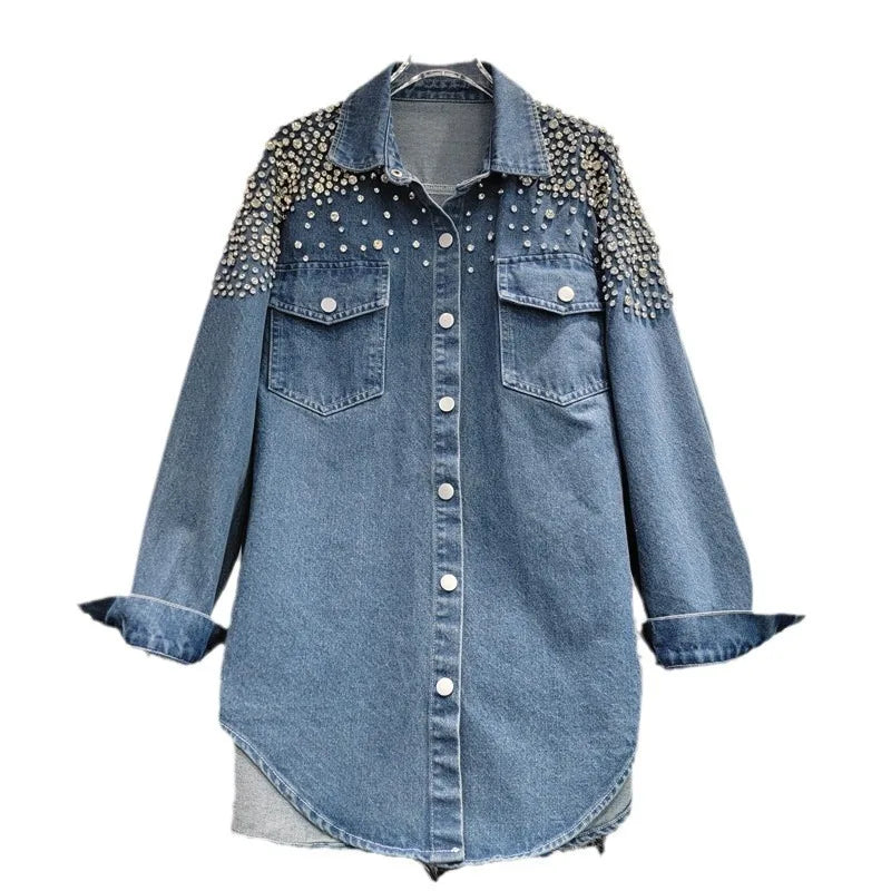 Jeansbluse Full Diamonds