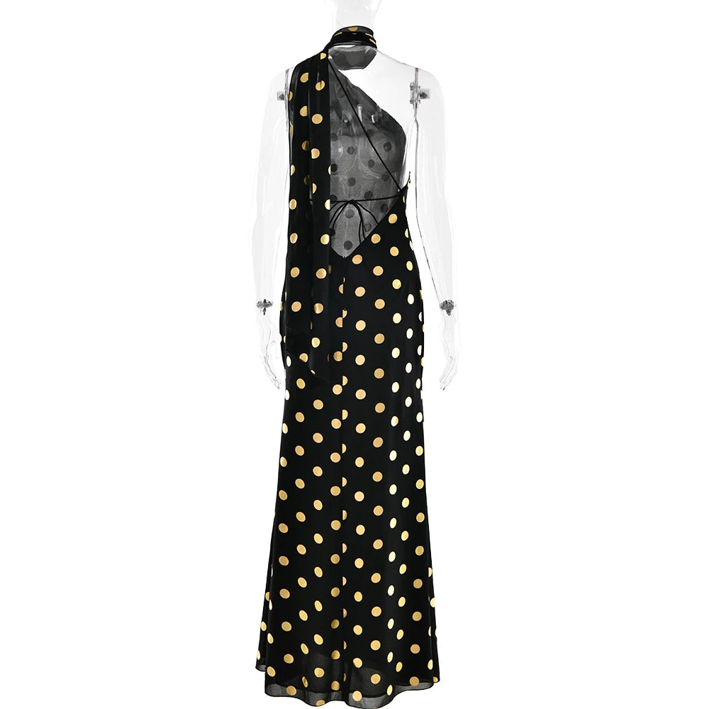 Polka Dot Halter Dress – Vacation-Ready Elegance